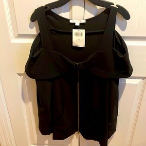 New with tags Boston proper black travel cold shoulder top